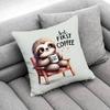 Yoga Sloth Sleep Cute Throw Pillow Case For 45*45cm 40cm 30cm 50cm 55cm Square Home Pillowcase Case