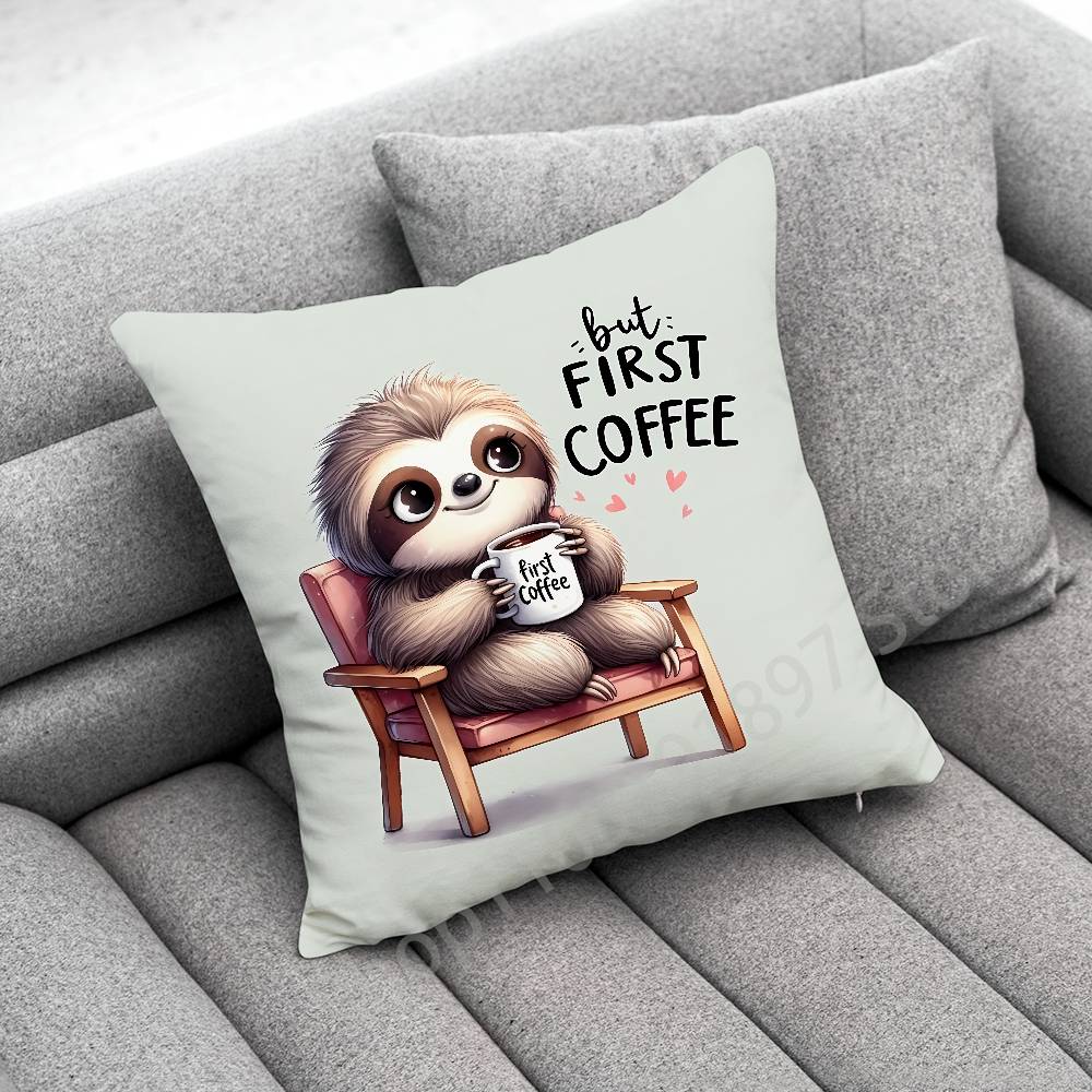 Yoga Sloth Sleep Cute Throw Pillow Case For 45*45cm 40cm 30cm 50cm 55cm Square Home Pillowcase Case