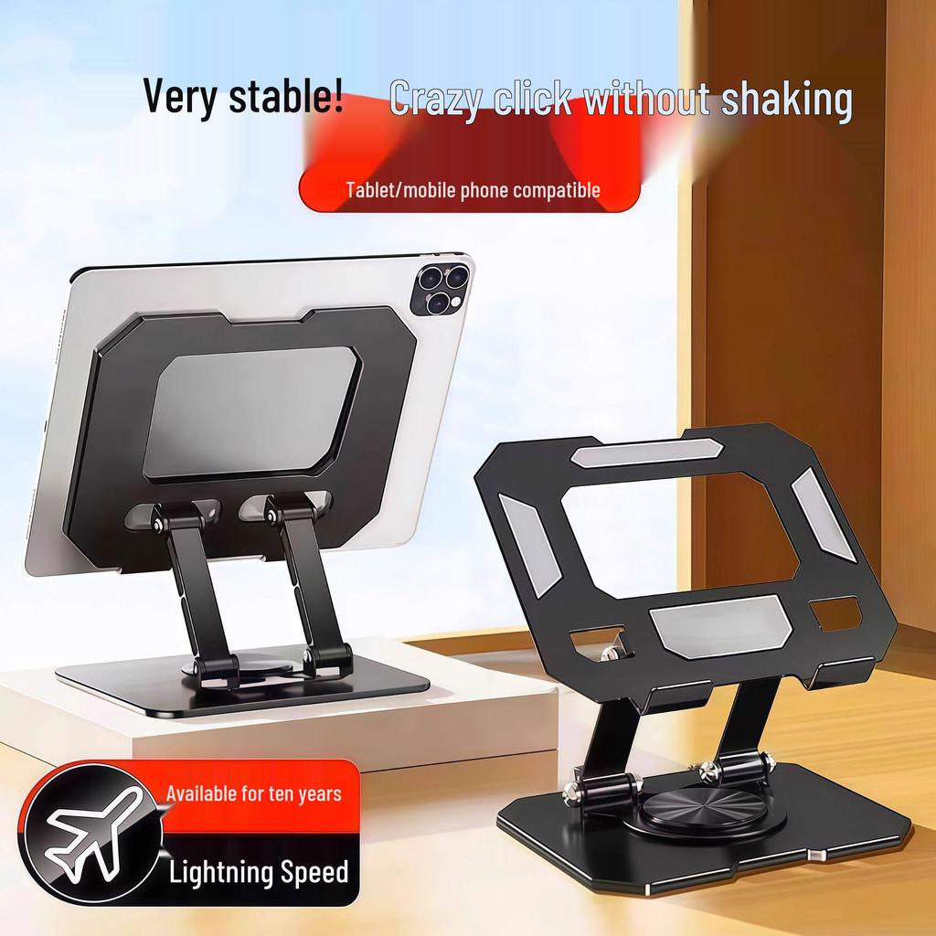 Universal Metal Rotatable Tablet & Phone Stand for Desk - Ideal for iPad, PUBG, Learning, and More
