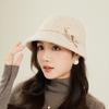 Trendy Keep Warm Women Fisherman Hat Windproof Elegant Bucket Hat Hepburn Style Thickened Basin Caps Women