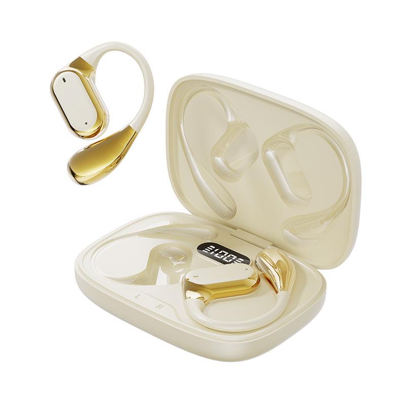 Q11 Ear-Hook Wireless Bluetooth Earbuds: Sporty, Non-In-Ear, Electroplated Finish, Digital Display, Long Battery Life