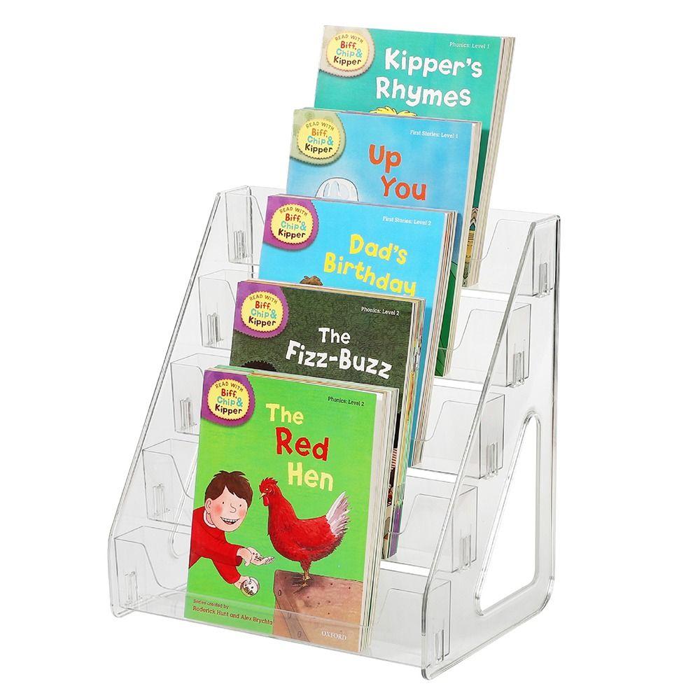 5 Tier Acrylic Book Display Rack Detachable Doll Figures Model Shelf  Art Prints Display