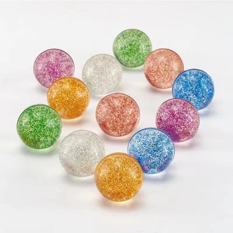 10Pcs Colorful Gold Glitter Elastic Ball Rubber Children'S Pinball Toys Outdoor Toys Sports Games Elastic Juggling Jump Ball