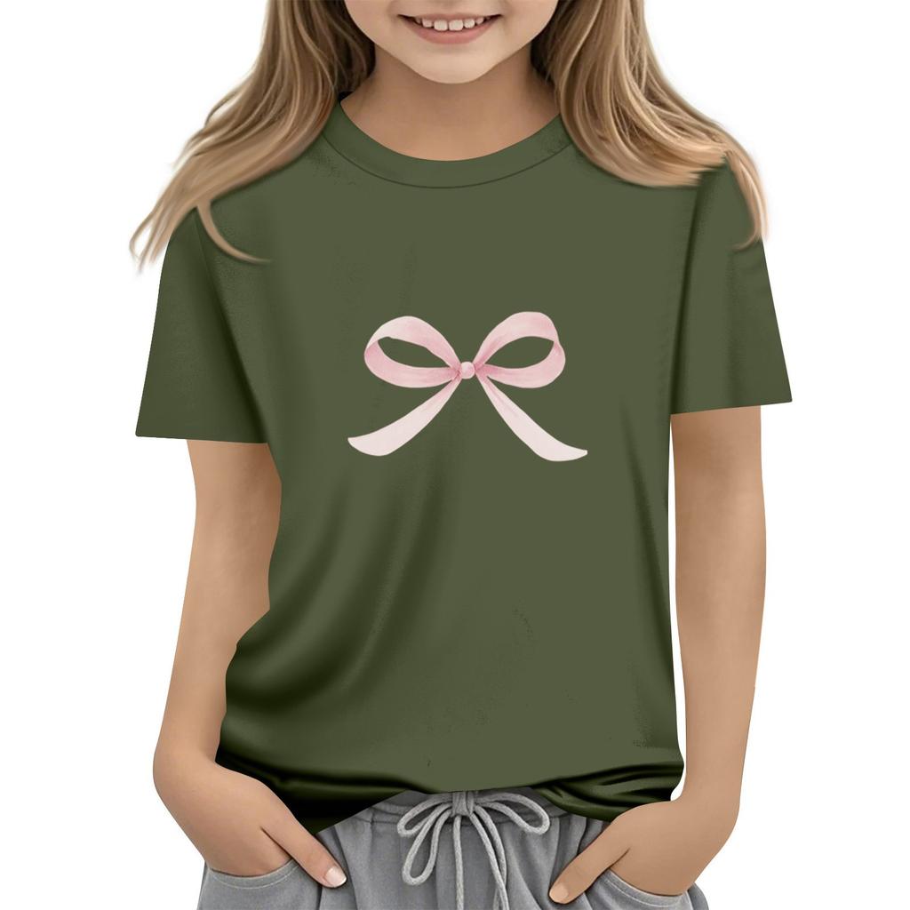 Children's Daily Casual Short-sleeved Printed Tops T-shirt