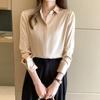 Fashion Blouses Shirts Long Sleeve Turn Down Collar Office Lady White Black Chiffon Blouse Shirt Women Tops J749