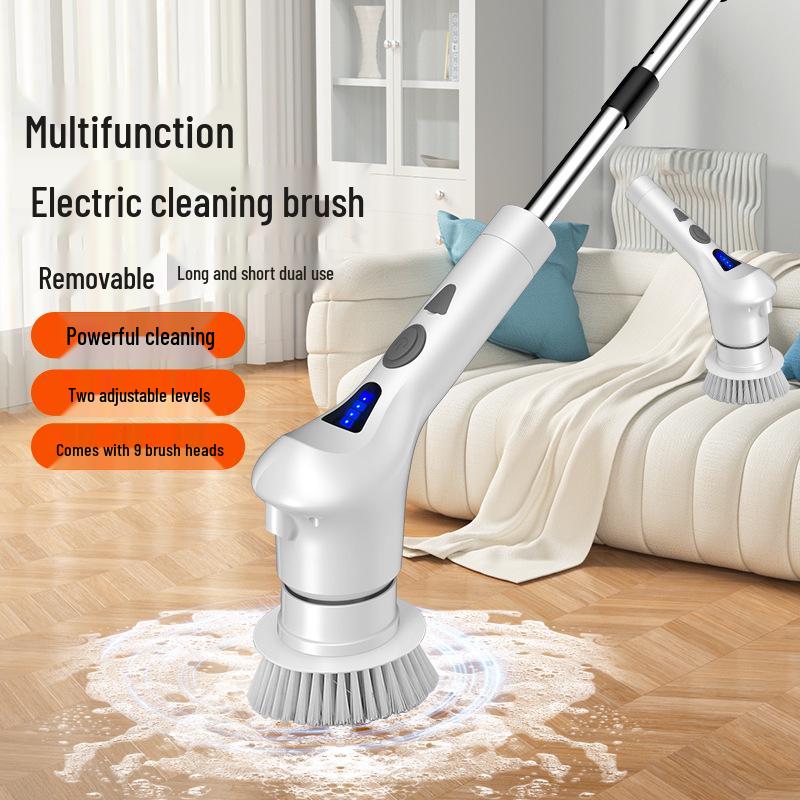 Multi-Functional Electric Floor & Bathroom Scrubber - Three-Speed Waterproof Brush