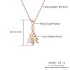 Christmas Tree Pendant Necklace For Women Aesthetic Green Crystal Gold Color Korean Fashion Choker Chains Neck Jewelry Gift N181