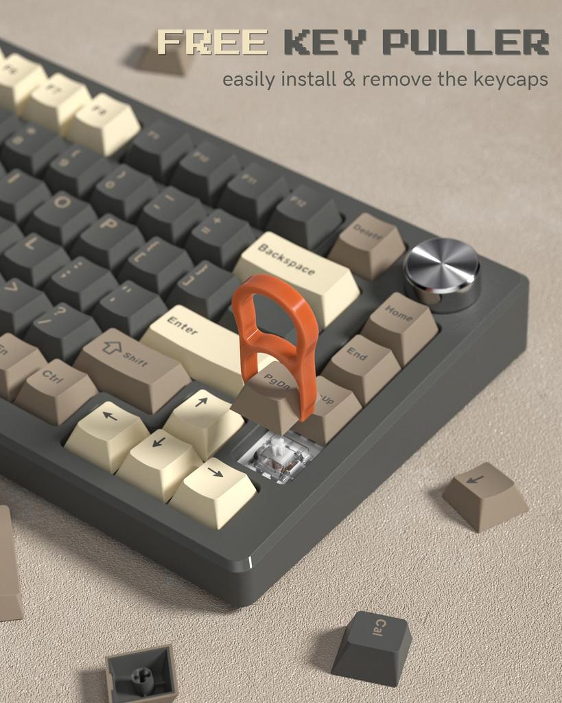 138 Key Keycap Double Shot PBT Keycap Cherry MX Gateron Switch Mechanical Keyboard BOW 60%65%70%100% (Gray, Brown)
