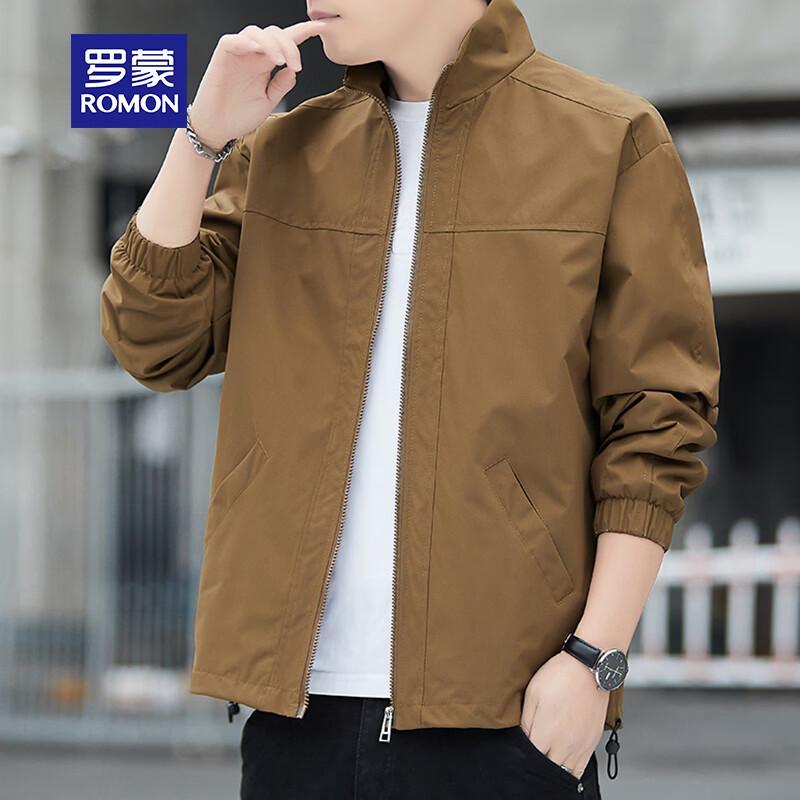 ROMON Men s Stand Collar Patchwork Jacket XL