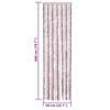 Fly Screen Curtain in Silver Gray and Pink 56 x 200 cm Chenille