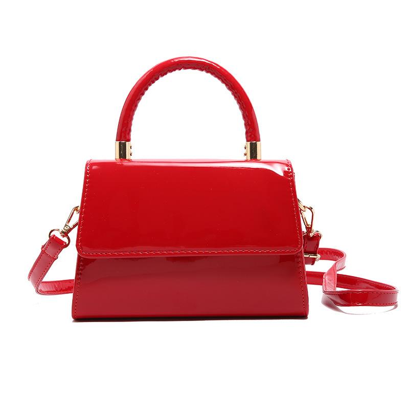 2026 Newest French Fashi Crossbody Bag For Women Versatile Solid Color Case Design Patent Leather Shoulder Bags For Lady