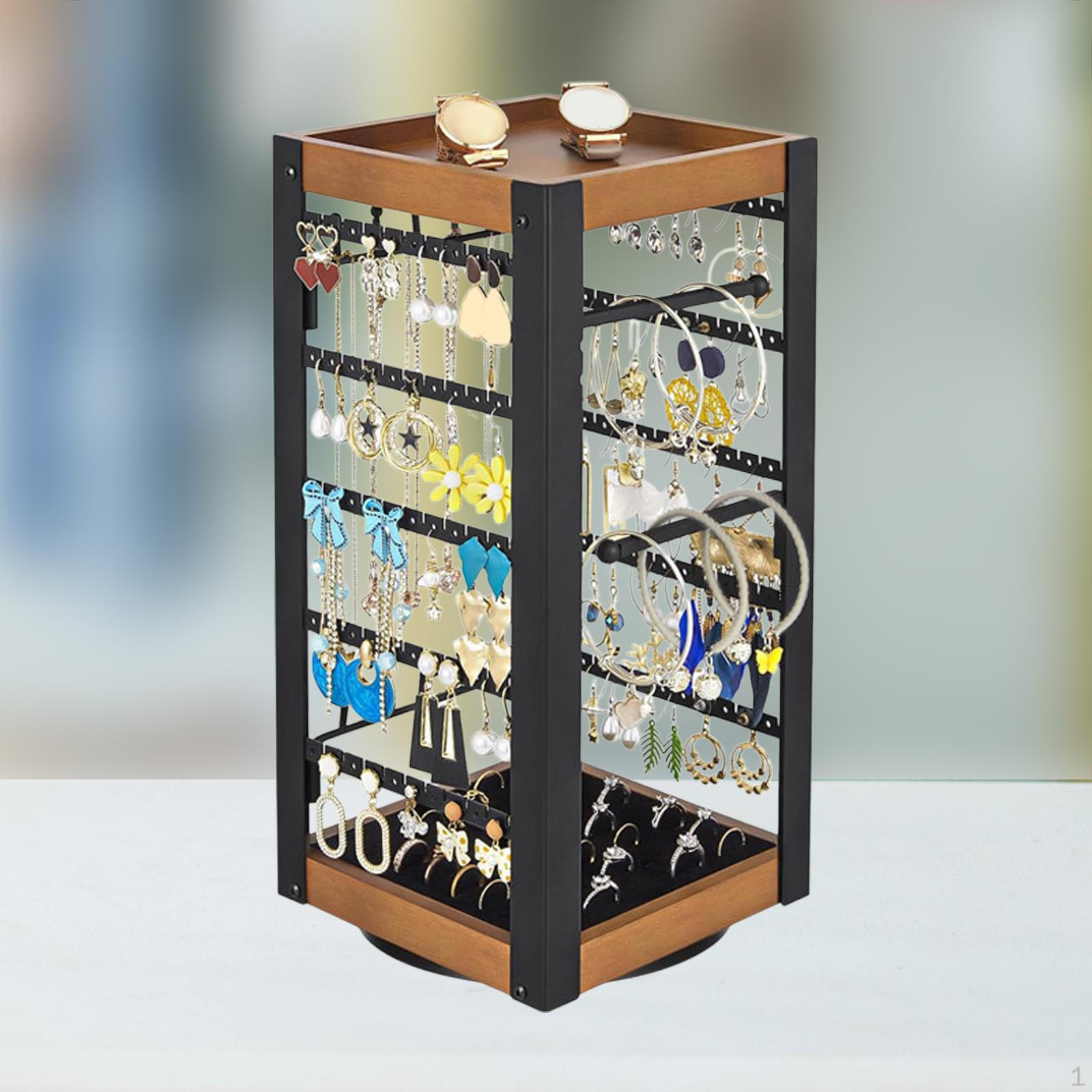

Rotating Jewelry Organizer Earring Holder Stand Necklace Hanger