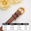 Womens Genuine Leather Thin Waist Belt With Alloy Pin Buckle Casual Chic Fashion Accessory Dresses Pants