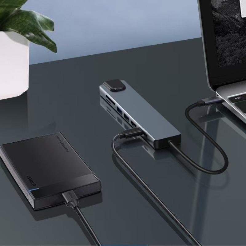 USB C Hub 8 In 1 Type C 3.1 To 4K HDTV Adapter with RJ45 100Mbps SD/TF Card Reader PD100W Fast Charge for Macbook Xiaomi Huawei Notebook Laptop