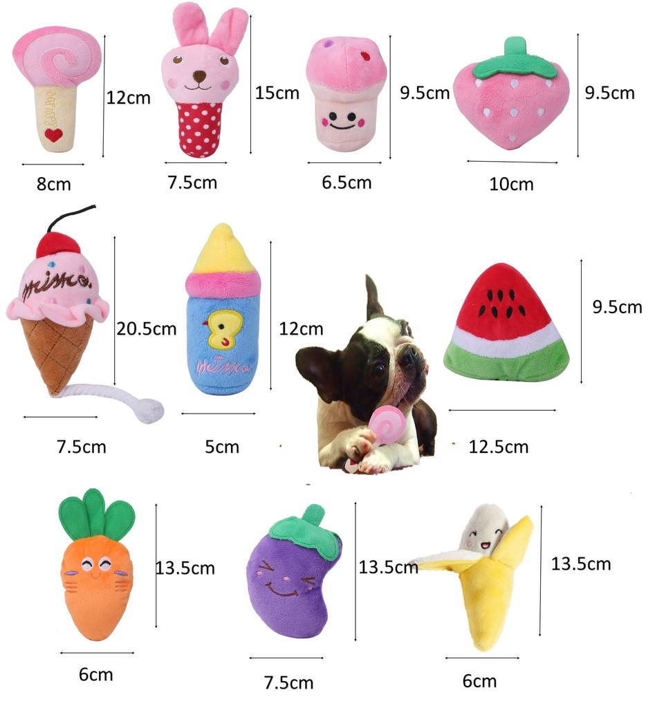 Dog Toy Bluestarz13923 Squeaky Plush Toy of Chew Toy Cotton Change of Mood Stress Brushing Teeth Durable Clean Puppy Small Dog Medium Dog (Set 10)