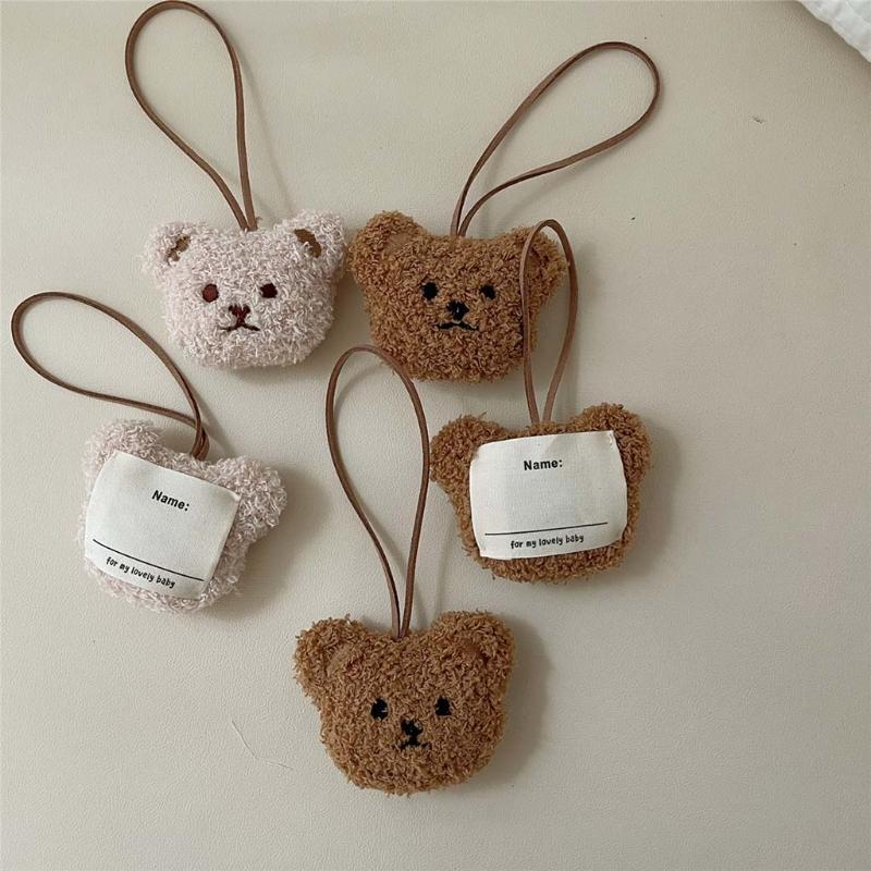Cute Bear for Doll Bag Pendant Mini Small Bear Ornaments with Child Name Listing Bag Keychain DIY Brown/ Milk Tea7.09x2.