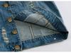 Herrväst i Koreansk Stil, Smal Passform, Riven Denimbäst - Ärmlös Topp för Vår/Sommar/Höst