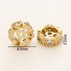 5/10Pcs/Pack 14/18K Gold Color Plated Round Heart Spacer Beads with Zircon for DIY Bracelet Jewelry Making Accessories