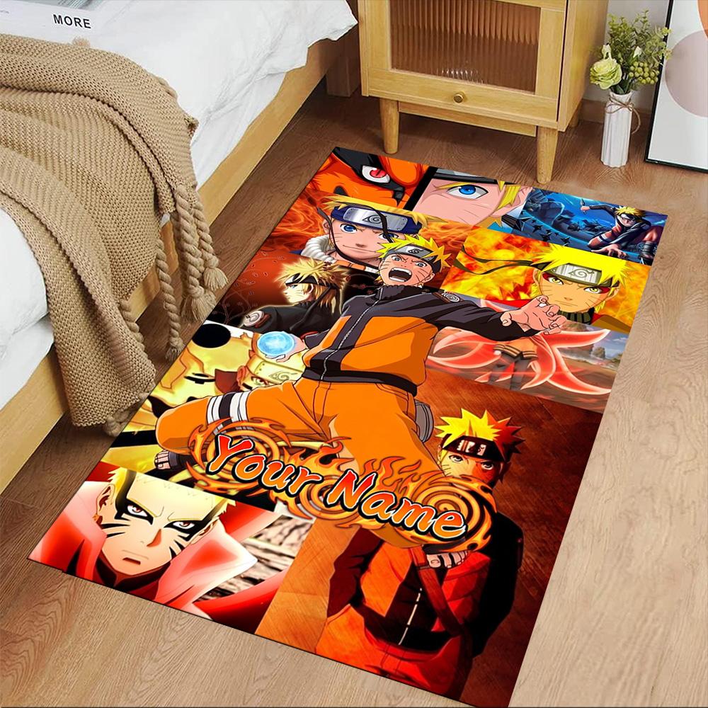 Naruto Character Personalized Name Area Rug Perfect for Foyer Entryway Bedrooms Game Room Anti-slip Rug Office home decor