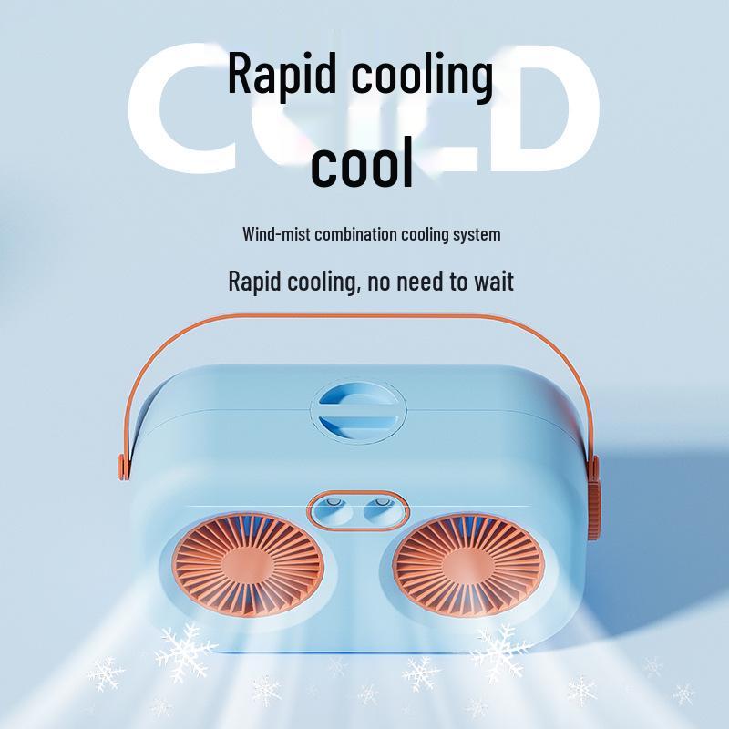 Mini Cartoon Desktop Air Cooler: USB-Powered Refrigeration & Humidifying Spray Fan