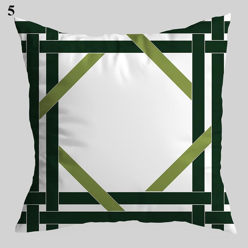Nordic Style Throw Pillowcase Dark Green  Geometric Leaf  Sofa Car Decoration Cushion Cover Home Decor