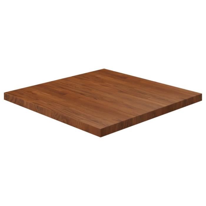 343078 vidaXL Dessus de table carré Marron foncé 80x80x4cm Bois chêne traité