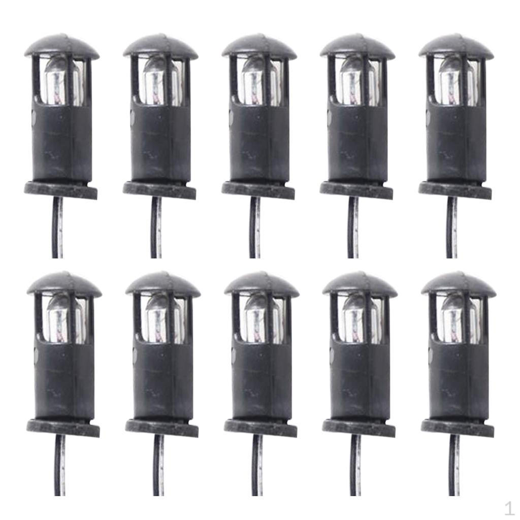 Set of 10pcs Model Lawn Lamp Railroad Lighting DC 3V for
