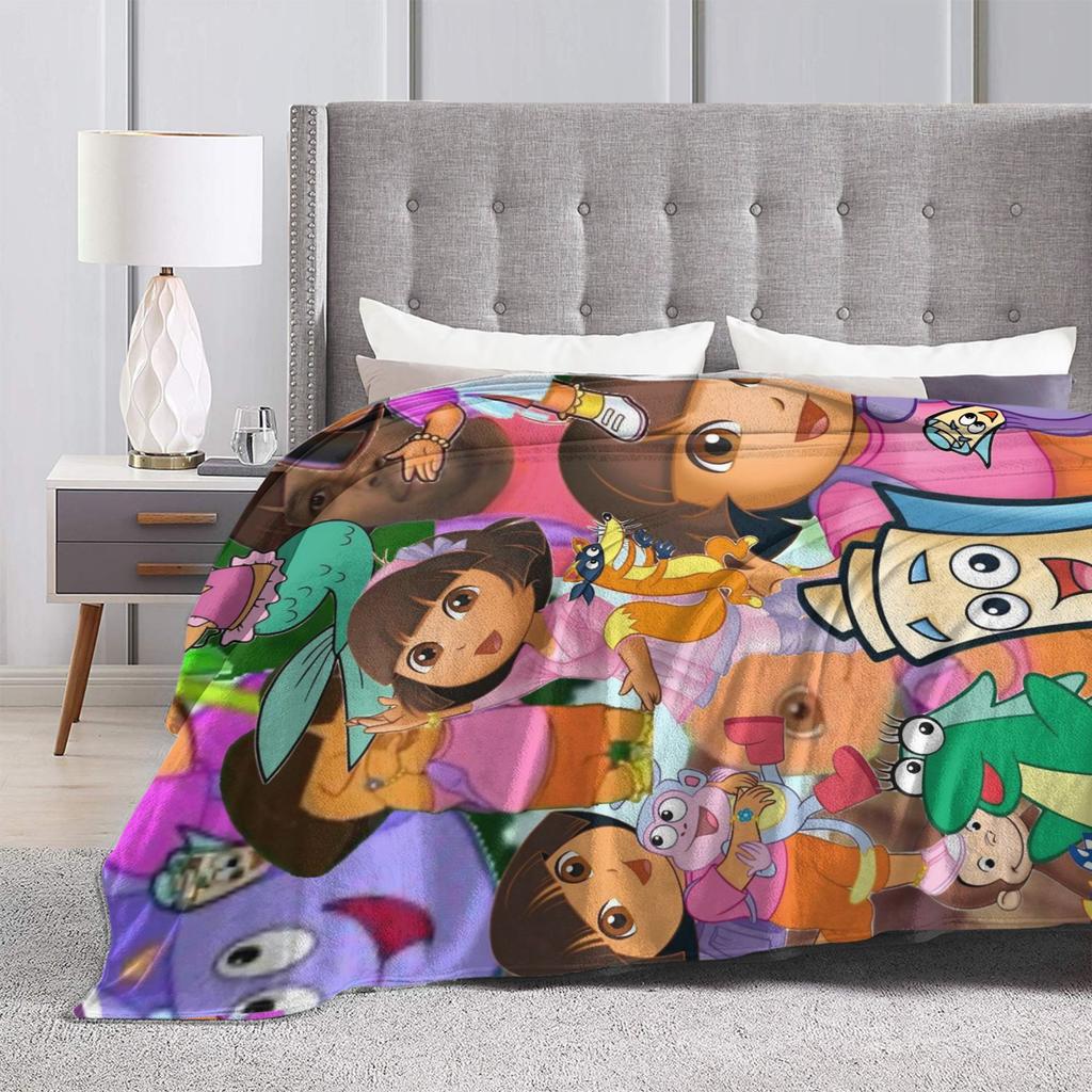 D-Doras Der Entdecker Warme Weiche Decke Picknick Plüsch Überwurf Ästhetische Outdoor Flanell Bettdecke Sofa Bettbezug