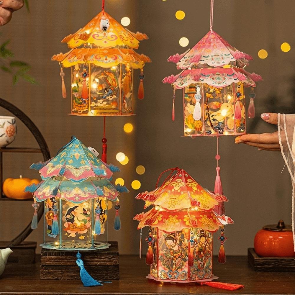 Lightweight DIY Craft Material Kit PVC Handheld Lantern Hanging LED Lantern Spring Festival