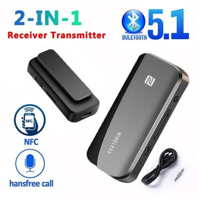 Stereo-Audio Bluetooth 5.1 Empfänger Sender NFC Typ C Aufladen Auto Freisprecheinrichtung Anruf Wireless TF AUX 3,5 mm Bluetooth Car Kit