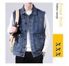 2024 Trendy Men's Denim Multi-Pocket Vest Jacket - Casual Single-Breasted Style