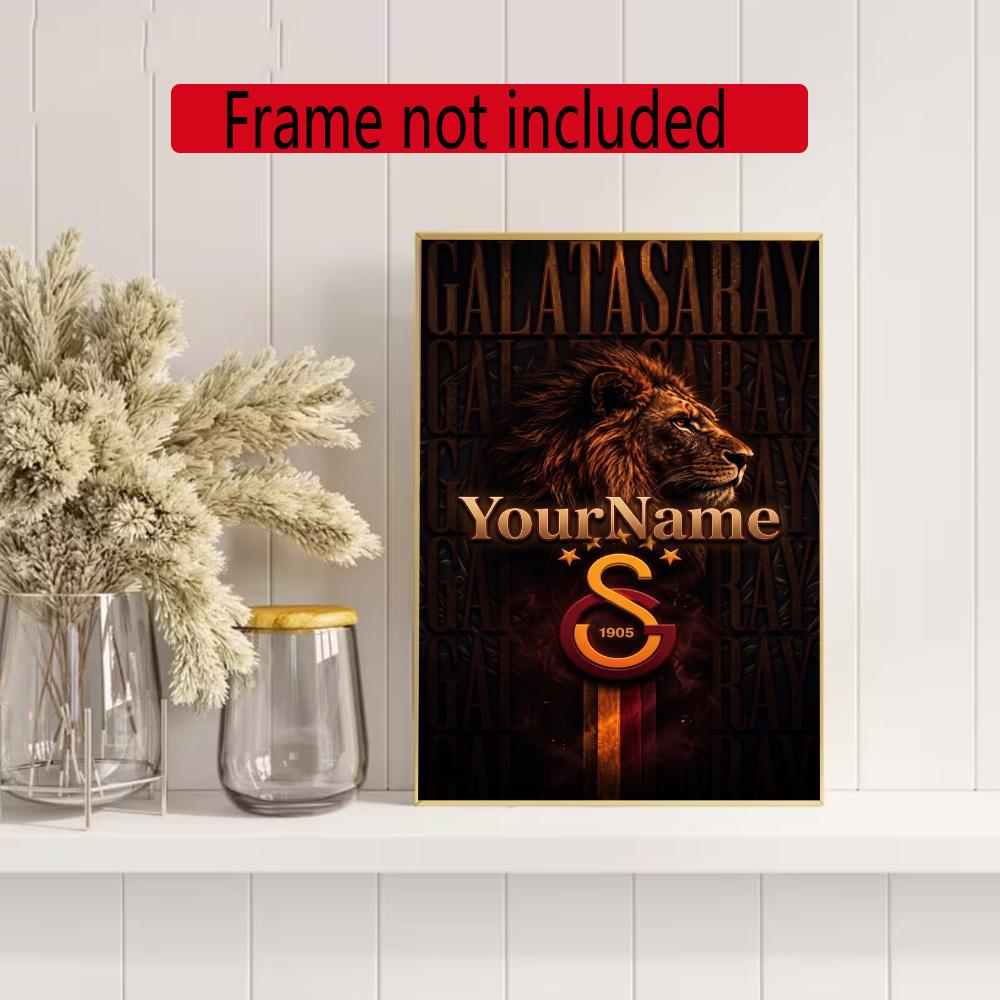 Galatasaray Personalized Name Round Diamond Painting Kit Diamond Embroidery Painting Rhinestones Mosaic Frameless Handwork Decoration Arts