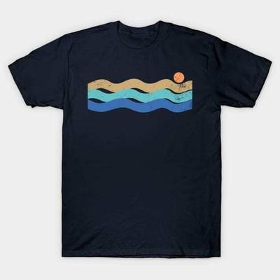 Sunset Waves Vintage T Shirt S 5XL Fast Shipping