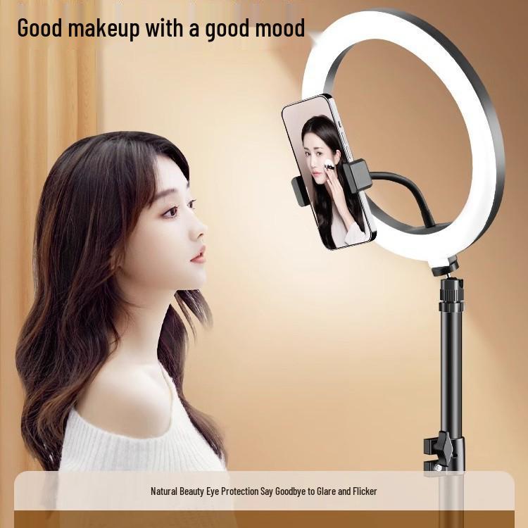 Portable Mobile Live Streaming Light Stand with Free Rotation and Thickened Tripod