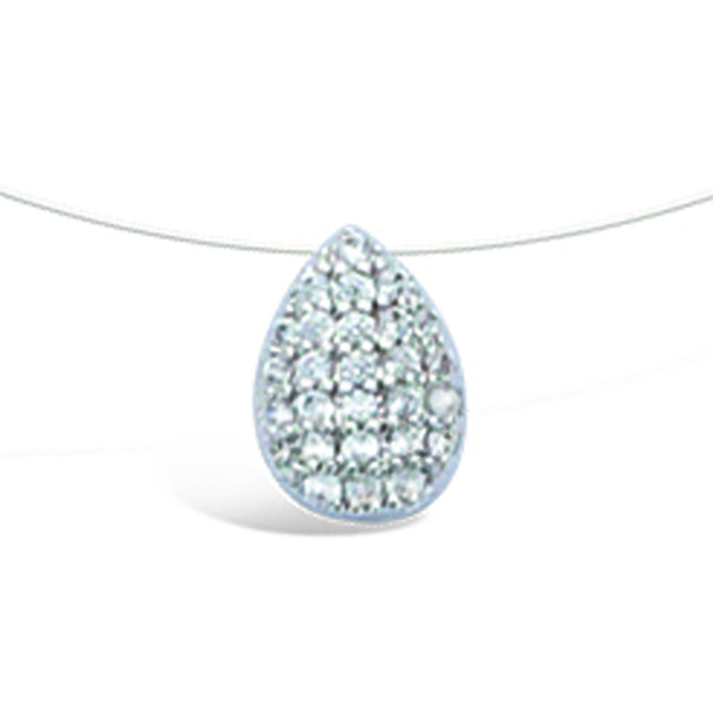 Les Trésors De Lily [R7132] - Collier argent 'Love' blanc argenté - 8x6 mm