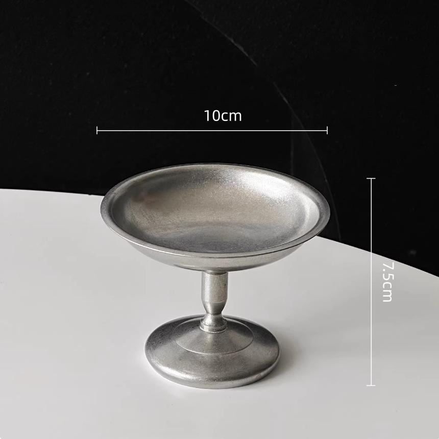 BRStainless Steel High-legged Dessert Cup Dessert Tray Silver Ice Cream Bowl Pudding Bowl Tableware Fruit Tray Kitchen ContainerEY