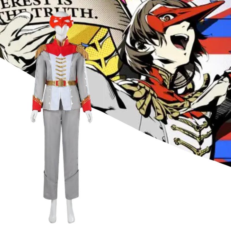Persona 5 Akechi Goro Cosplay Costume Set With Mask For Anime Role Play