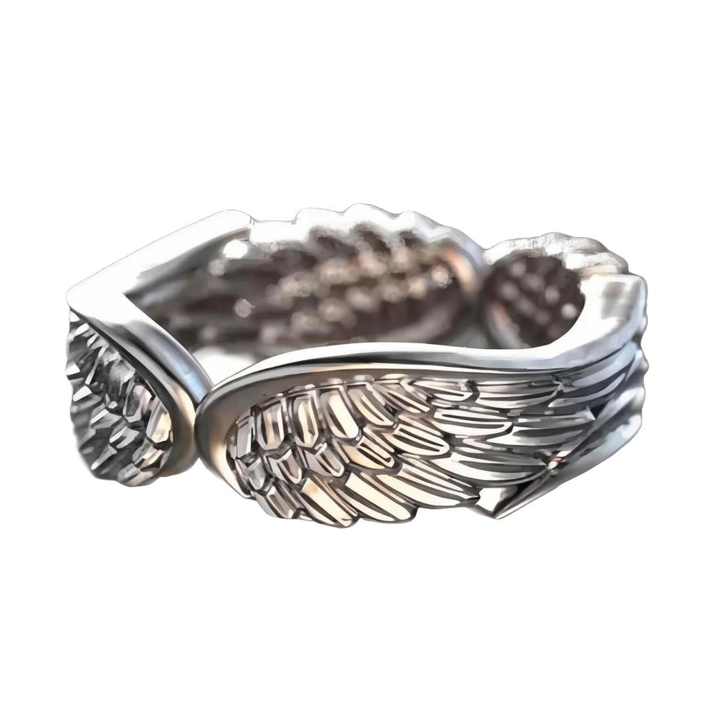 Open Designs Feather Styles Rings Adjustable Sizes Silver Plated Alloy Jewelry for Casual or Formal Occasions