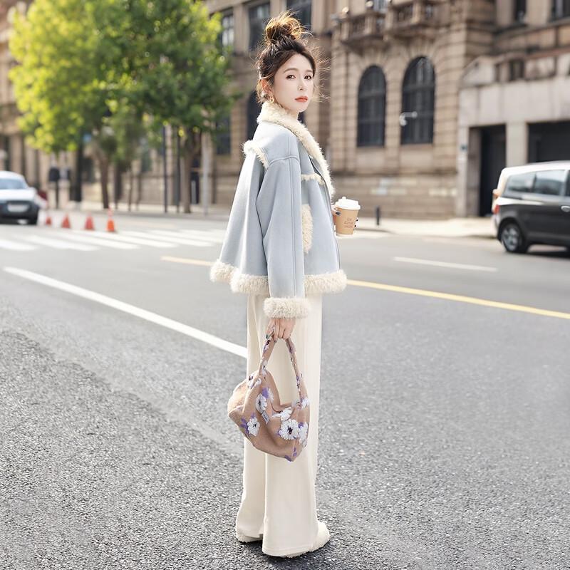 Silkbay Women's Lapel Long Sleeve Loose Warm Jacket