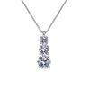 Girl Valentine's Day White Gold Women Wedding Necklaces 1.8CT Moissanite Diamond Pendant Platinum Wife Birthday Gift