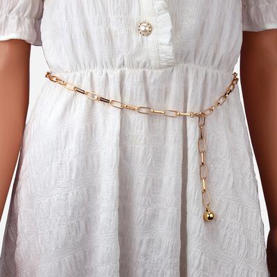 Punk Hip Hop Metal Chain Single Layer Waist Chain Women's Retro Ball Pendant Waist Chain