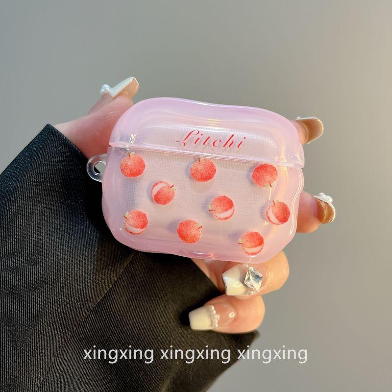 

INS Summer Fresh Lychee for Airpods4 Apple Protective Case Bluetooth Airpodspro Earphone Case 2 Generation 3 Generation airpods pro/pro2 Multiple litchi [single shell]]