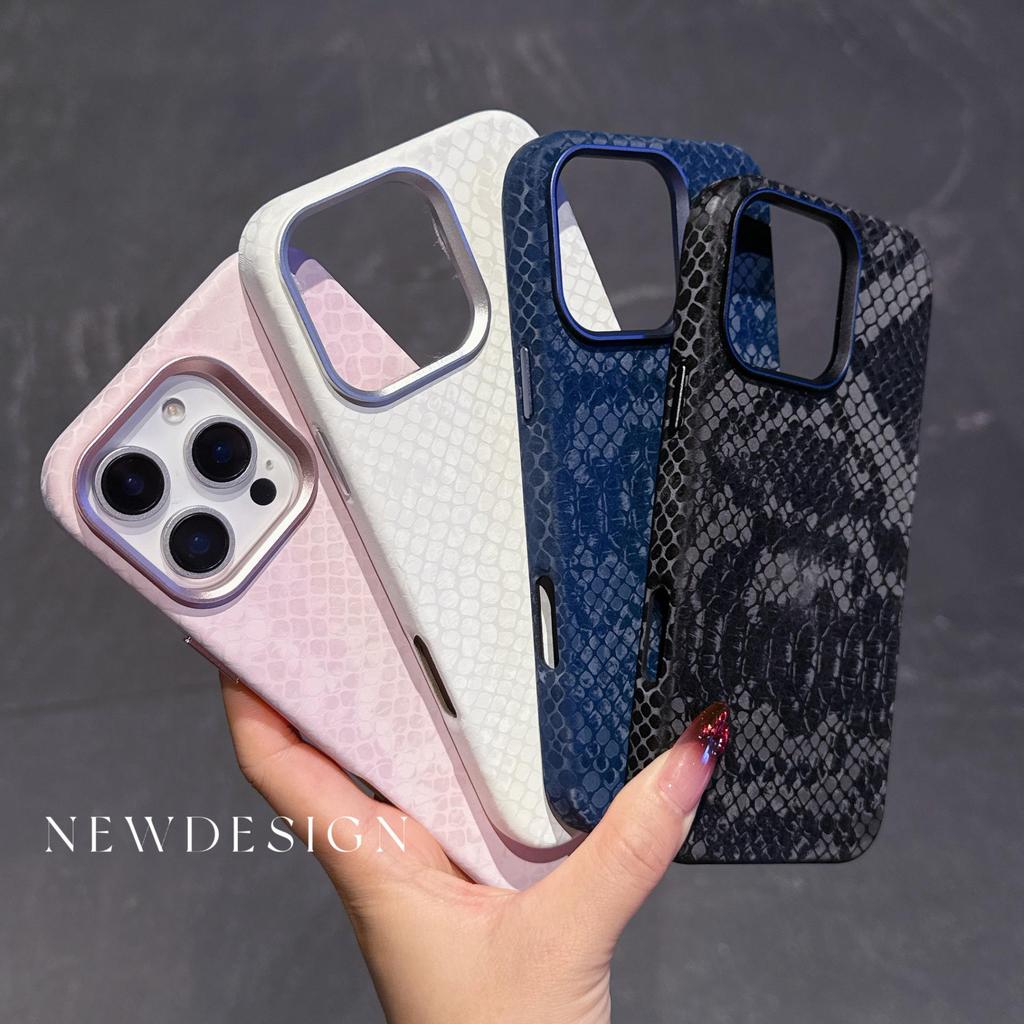 Snake Print Velvet iPhone 16/15 Pro Max Anti-Drop Full Coverage Case