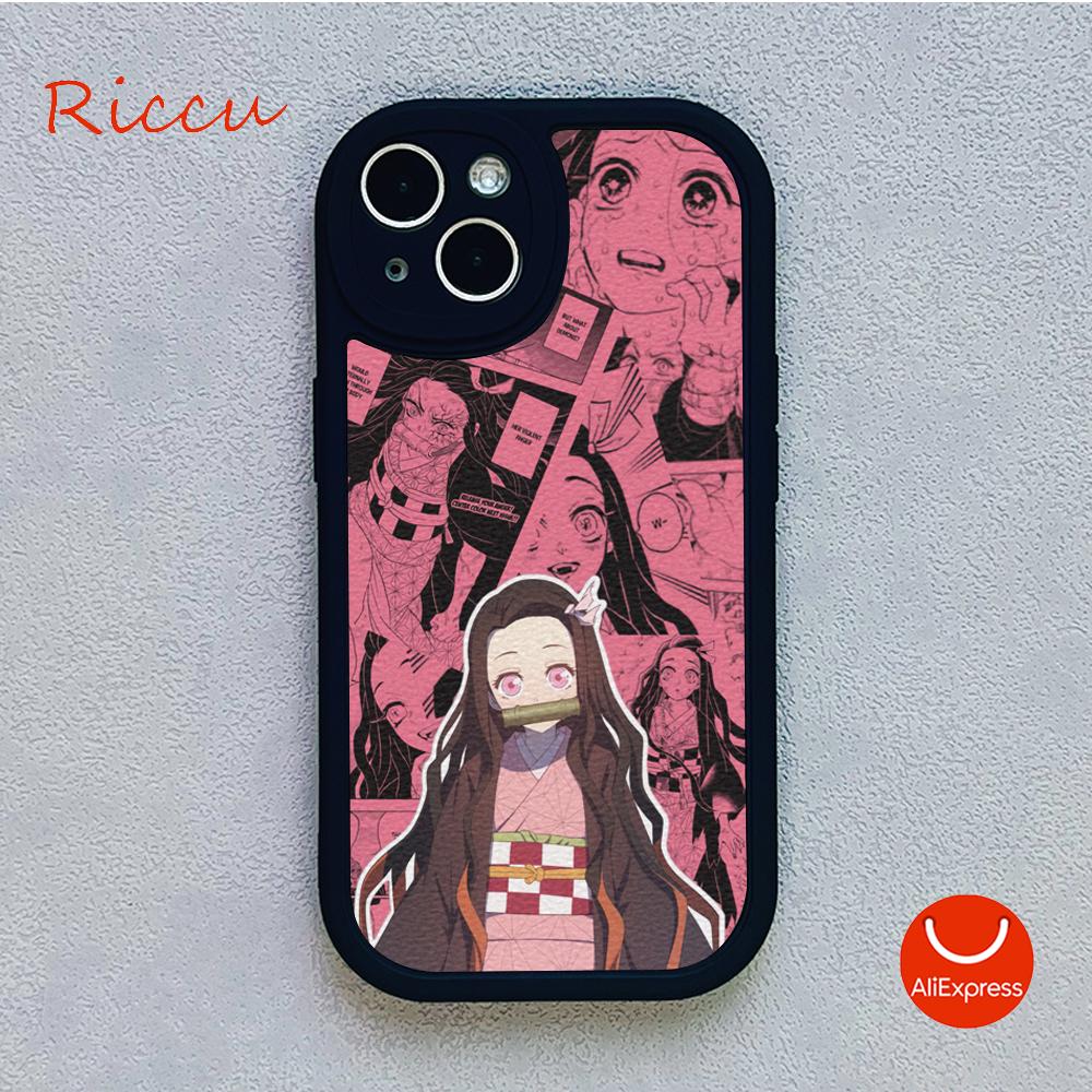Anime Demon Slayer Kamado Nezuko Pouzdro na telefon pro Iphone 14 13 11 12 Pro MAX 12 MiNi 7 8 plus XS XR Jehněčí kůže Ochranné kryty