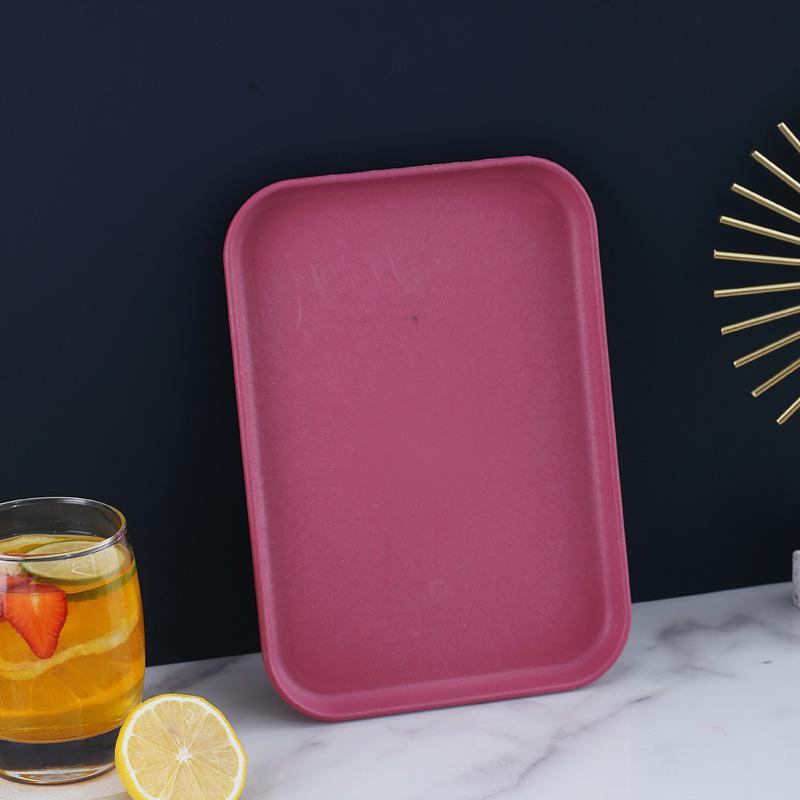 Wheat Straw Multifunctional Tray: Rectangular Tea Set, Fruit, or Puzzle Storage Solution