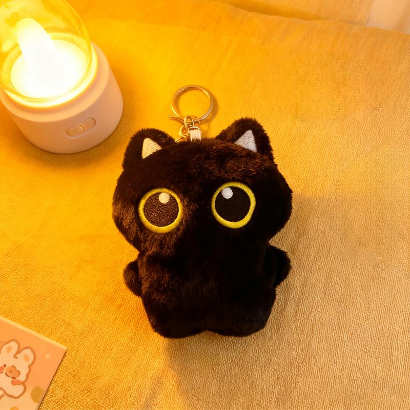 10PCS 10cm Cute Black Cat plush toy Doll Small Pendant Cuddly Pillow Cushion Ins Black Cat Doll for Boy Girl Brithday Gifts