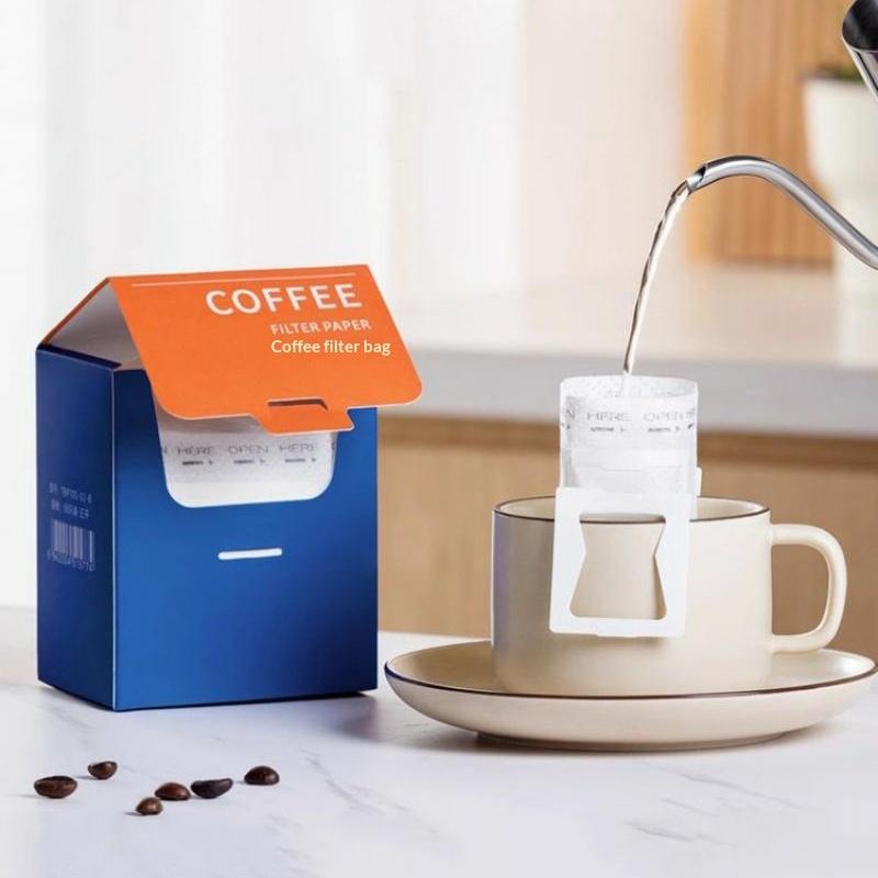 50 Sheets Durable Hanging Ear Coffee Filter Bag Disposable Thickened Coffee Powder Filter Bag Hand Pour Coffee Coffee Filter