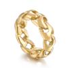 Polished Unique Curb Ring for Men Creative Stainless Steel 316L Finger Ailloss Cuban Chain Trendy Jewelry Gift