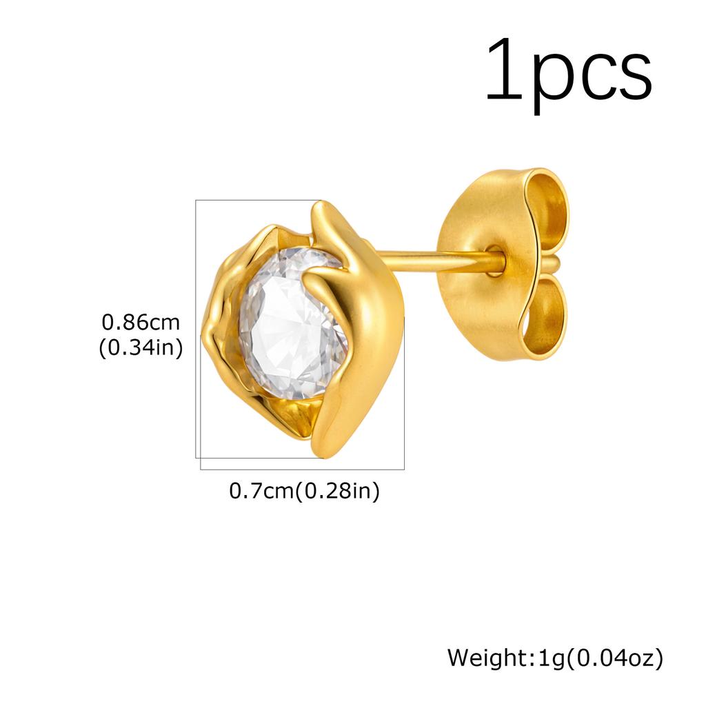 Geometric Small Stud Earrings for Men, Hypoallergenic Metal Zircon Earrings, Hip-hop Rock Piercing Jewelry Gifts
