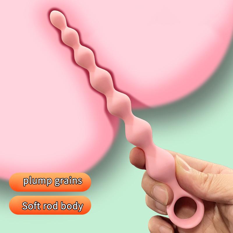 Beads Soft Anal Plug 7 Balls Silicone G-Spot Stimulating Butt Plugs Anal Stimulation Pull Bead Dildo Deep Anal Sex Toy